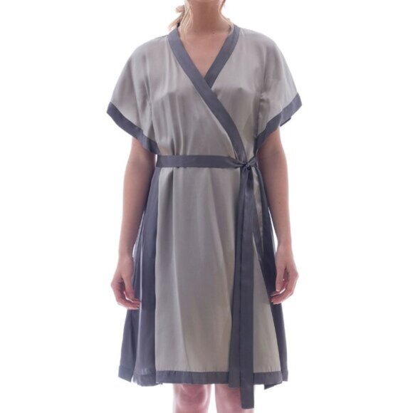 Roses Are Red Morning Quote Silk Mint Two-Tone Kimono - Picture 1 of 13